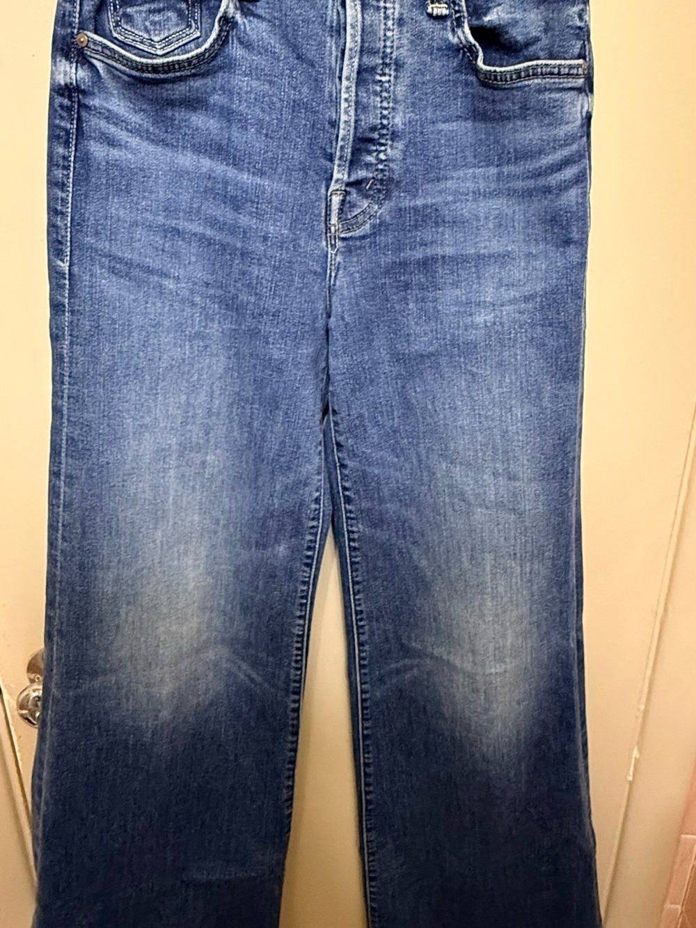 MOTHER Women's Wide-Leg Tomcat Roller Sneak Jeans in Sixth Sense